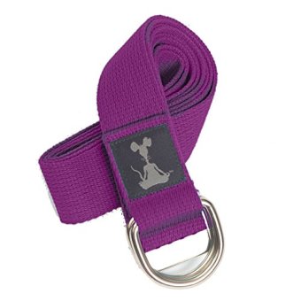 YOGA STRAP: 100% cotton weave, chromed steel rings. Heavy-duty construction is built to last. 1.5\" x 8 ft. - intl