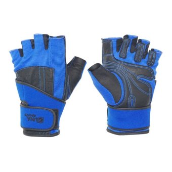Zuna Sport Men Wristwrap Fitness Gloves - Biru