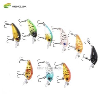 HENGJIA 9pcs 9 Colors Mini Fat Fishing Plastic Lure Bait - intl