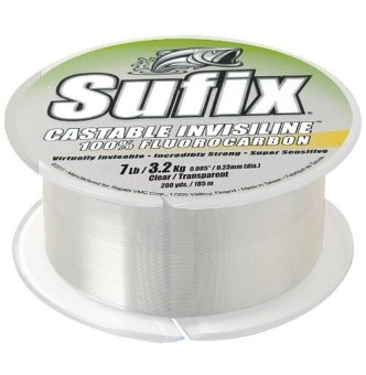 Sufix InvisLine Castable Fluorocarbon Fishing Lure, 200-Yard Spool, 3-Pound, Clear - intl