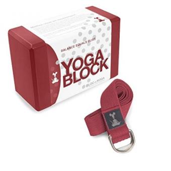 Yoga Block and Yoga Strap Set: One Block and trap - intl