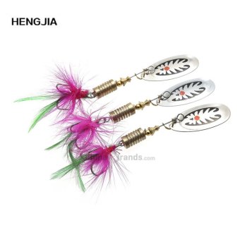 HENGJIA 10pcs Fishing Bait Artificial Metal Sequin Fish Lure with Feather - intl