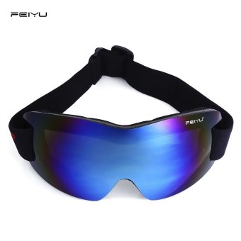 FEIYU UV Protection Anti-fog Big Skiing Goggles Mask Men Women Snowboarding Cycling Glasses (Blue) - intl