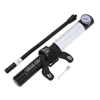 Mini portabel pompa sepeda udara tekanan tinggi pompa aksi ganda pompa tangan ban sepeda bola Tick dengan alat pengukur tekanan Presta dan Schrader kompatibel - International