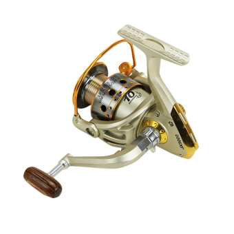 Spinning Reel 10 BB Metal Axis Wood Handle Metal Head Interchangeable Handle Fishing Reel Fishing Tackle (5000 Series)