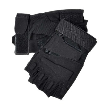 PAlight Outdoor Sports Tactical Mittens Men Half Finger Anti-slip Gloves (Black M)