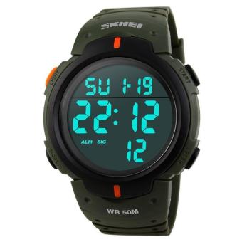 Waterproof Men's Boy LCD Digital Stopwatch Date Rubber Sport Wrist Watch - intl