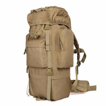 Nylon 65L Waterproof Outdoor Military Rucksacks Tactical Backpack Sports Camping Hiking Trekking Fishing Hunting Bag (Khaki) - intl