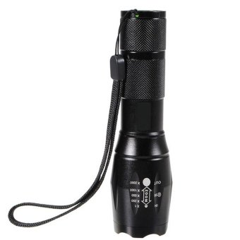 Black XM-L T6 Flashlight YM-217-T6 Light Outdoor Lighter Bulb Torch Lamp