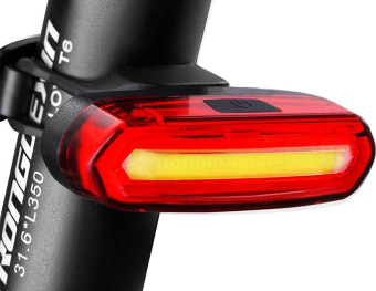 Lampu belakang sepeda dengan adaptor isi ulang, sangat biru dan merah terang 6 modus dalam satu belakang LED cocok untuk sorot lampu berkedip kompatibel dengan sepeda, helm, tas