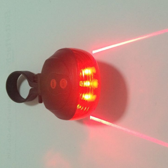 Penyewaan lampu LED 2 Laser malam ekor cahaya lampu belakang sepeda gunung MTB peringatan lampu belakang sepeda lampu sepeda terang, merah - Internasional