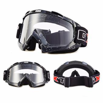 Tactical Windproof Cycling Googles Uv405 Motorcycle Ski Snowboard Goggles Eyewear Sports Protective Safety Glasses with Extra Long Adjustable Strap (Black) - intl
