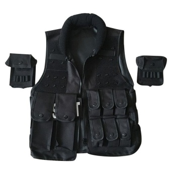 62 cm Adult Multi-Pocket Tactical Vest Fishing Vest Black Protective Jacket Cs Game - intl