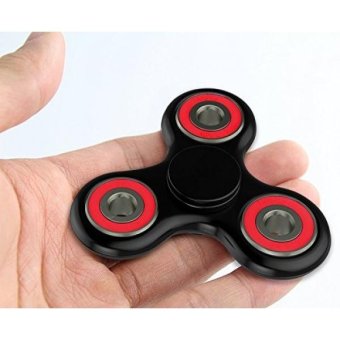The Anti-Anxiety 360 Spinner Helps Focusing Fidget Toys [3D Figit] Premium Quality EDC Focus Toy for Kids & Adults - Best Stress Reducer Relieves ADHD & Boredom Ceramic Cube Bearing (Black with RED) - intl