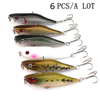 Lot 6Pcs 7cm/2.75inch 7.2g Pencil Fishing Lures Plastic Bait Floating Rattles Tackle Fishing lure Fishing baits 6 Colors Random delivery YJ081 - intl