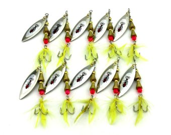 Hengjia Spinner Spoon Sequin Hard Fishing Lures 6g Metal Cank Bass Bait Hooks Fishing Tackles with Insect Pattern