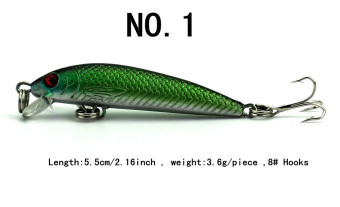Style:NO.1 1pcs 5.5cm/2.16inch 3.6g/piece Minnow Fishing Lure Crank Lures Bait Crankbait Tackle Fishing lures Fishing baits Fish lure YJ090-NO.1