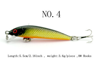 Style:NO.4 1pcs 5.5cm/2.16inch 3.6g/piece Minnow Fishing Lure Crank Lures Bait Crankbait Tackle Fishing lures Fishing baits Fish lure YJ090-NO.4