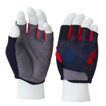 Zuna Sport Men Graphic Cycling Gloves - Merah