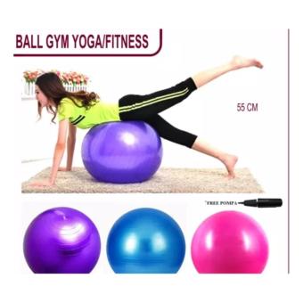 Bola Fitness GYM BALL 55Cm + POMPA Yoga Fitness Gym Aerobic Senam Olahraga Slim 55 CM Bonus Pompa