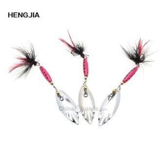 HENGJIA 10pcs Fishing Bait Artificial Metal Sequin Fish Lure with Feather - intl