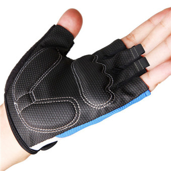LeadSea WOLFBIKE Runni ng Glove Bicycle Half Finger Glove Cycling Gloves Mountain Bike Riding Fitness Racing ciclismo Anti-slip Glove-Blue - intl