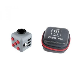Fidget toy Cube Relieves Stress And Anxiety for Children and Adults (Gray/Red) - intl