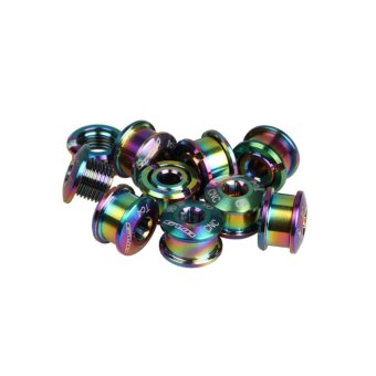 5PCS/LOT GUB Colorful Plating Titanium Chainwheel Bolts Titanium Ti Crankset Chainring Bolts Nuts Bicycle Accessories M8*6mm - intl