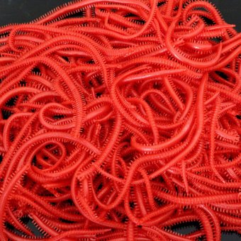 10Pcs Rubber Fishing Baits Millipedes Red Worm Fishing Tackle Accessories Red - intl