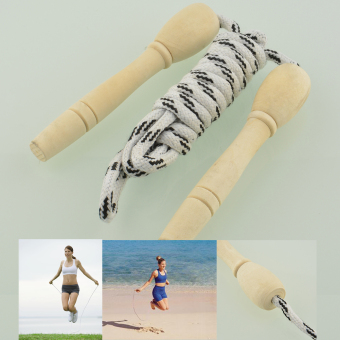 Sports Skipping Rope Wood Handle Fitness Exercise Practice Speed Jump - intl