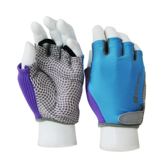 Zuna Sport Ladies White Spidey Cycling Gloves - Baby Blue