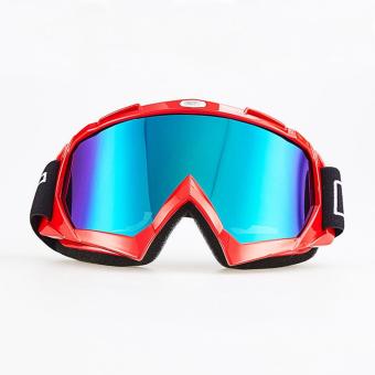 Bersiasat tahan angin bersepeda inovasi Uv402 motor Ski Snowboard kacamata sport kacamata pengaman pelindung dengan tempat tidur ekstra panjang yang dapat diatur tali (merah) - International