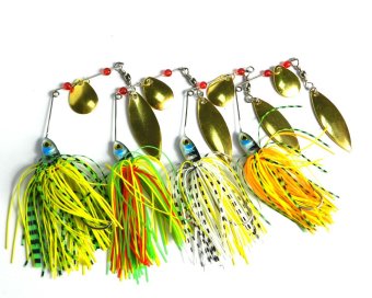 20pcs hengjia buzzbait fishing lures 17.4g high carbon hooks lead head metal sequins spinner buzzbaits pike bass fishing tackes