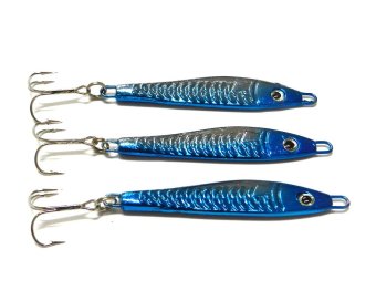hengjia lead fishing lures 28g 8cm 4# fishing hooks metal lead blue bass fishig baits underwater wobble fishing tackles
