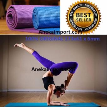 Anekaimportdotcom Matras Yoga, Yoga Mat, Matras Yoga Murah (Gratis Tas) 6mm - Pink