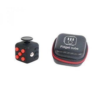 Fun Cube Relieves Stress And Anxiety Fidget Toy for Children and Adults (Black/Red) - intl