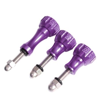 HomeGarden Aluminum Stainless Bolt Nut Screw for GoPro Hero 2 3 3+ 4 Purple