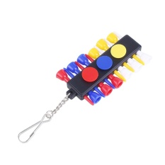GOLFER GEAR 12PCS MULTICOLOR GOLF TEES PLASTIC STEP DOWN NAIL SEAT KEYS CHAIN INTL ✓