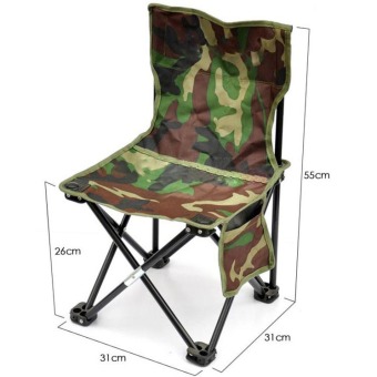Universal Kursi Lipat Kotak Desain Army - Army Green