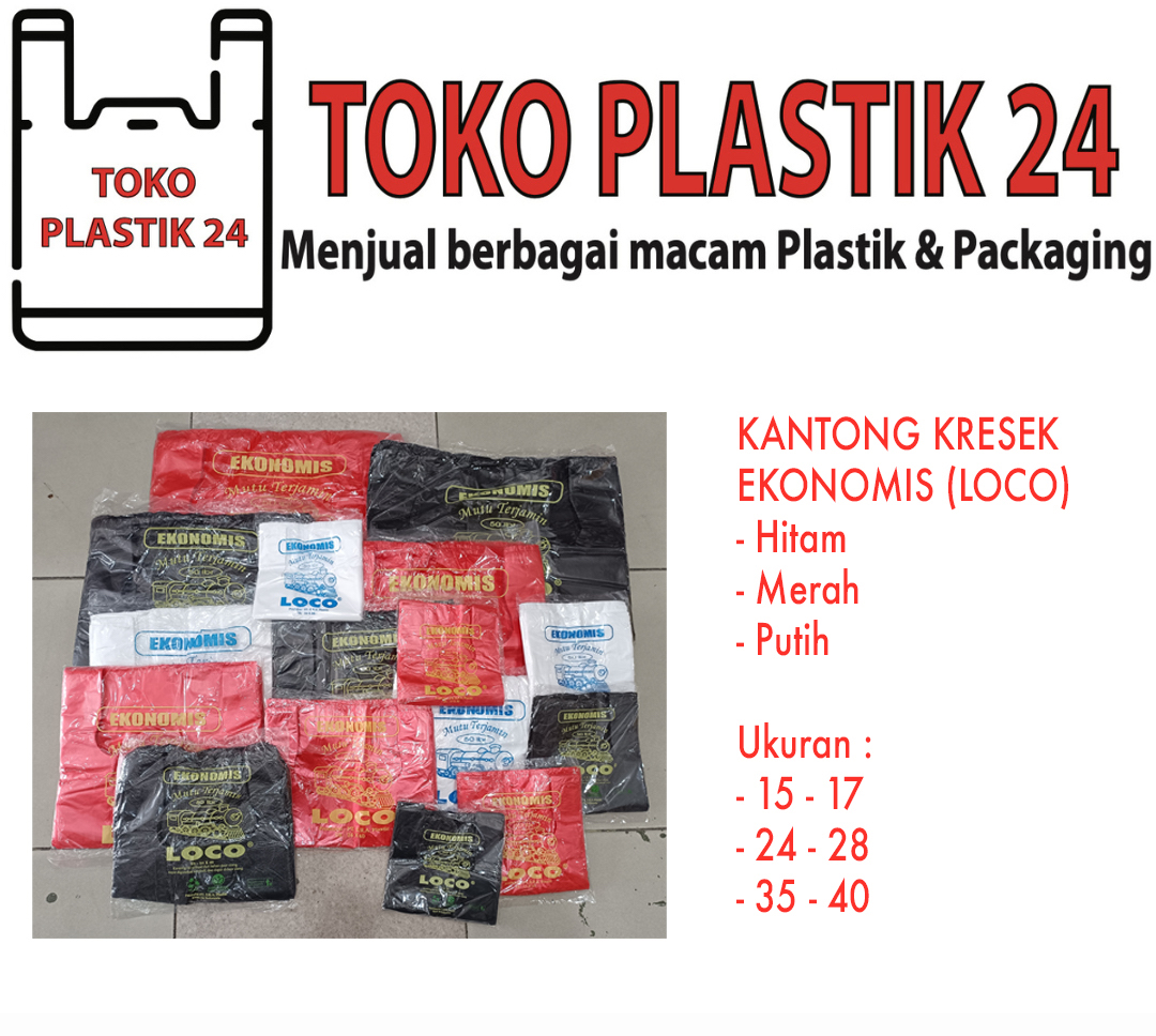 Jual Kantong Plastik Loco Merah Ekonomis 28 X 48 Isi 50 Lembar Kantong