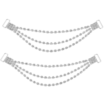 1 Pair of Rhinestone Chain Connectors Buckles Embellishments Craft Decor - intl  