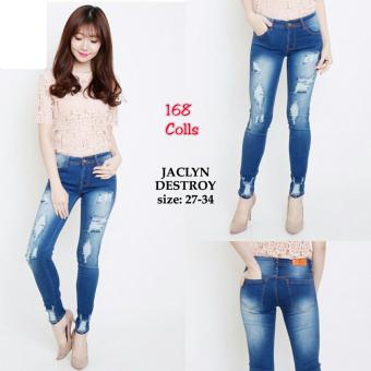 168 Collection Celana Big Jacklyn Jeans Pant-Biru  