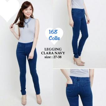 168 Collection Celana Jumbo Clarissa Jeans Pant-Navy  