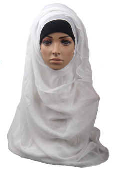 2 pcs Sanwood Women's Cotton Muslim Islamic Hijab Shawl Headwear White - Intl  