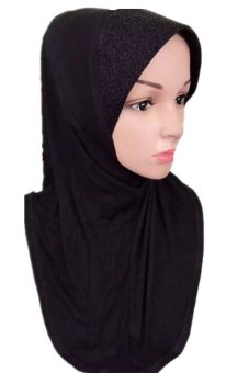 2015 Muslim Headscarf Modal Bottoming Gold Hard Hat Brim Hijab Black Color  