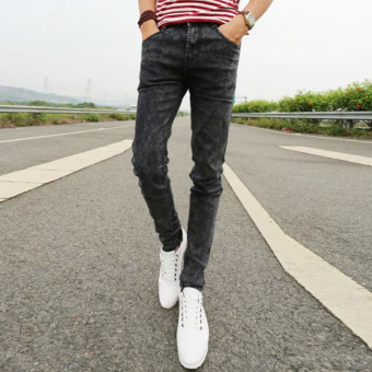 2016 autumn and summer new men's jeans pants Korean style influx  casual trousers cool stretch man pants -gray  