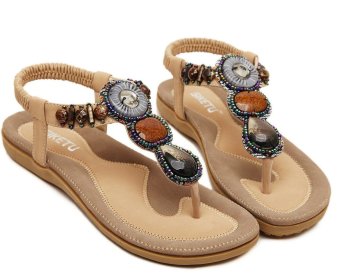 2016 Bohemia Wedge Women Sandals Beach Shoes, Apricot (Intl)  