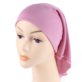 2016 new fashion Hot Sale Women's White Polyester Cotton Hijab Underscarf Caps Muslim Head Cover Scarf Lavender (Intl) - Intl  