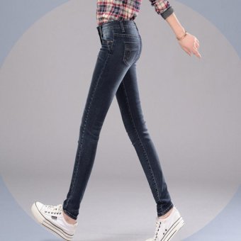 2016 New Jeans Womens Stretch Slim Pants Slim Feet Pencil Pants Factory Direct Wholesale (gray) - Intl  
