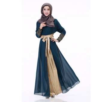 2016 New Muslims Robes Clothing Women Dress Dresses, Dark Blue - Intl  